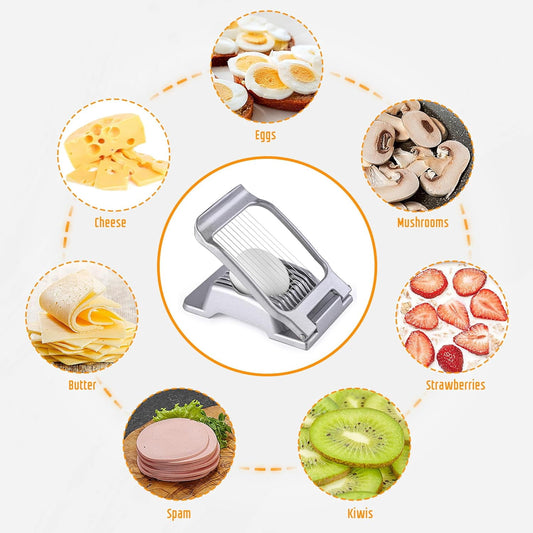 Aluminium Egg Slicer with Ten Steel Wires for Eggs, Cheese and Berries - Image 2