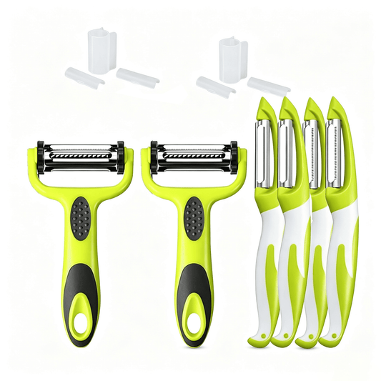 Six-Piece Vegetable Peeler Set with Rotating, Serrated and Straight Blades - Image 2