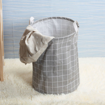 Collapsible Round Laundry Hamper in Canvas, 17.7 by 13.7 Inch with Handles - Image 4
