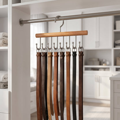 Belt and Tie Hanger with Eight Hooks, 11.02 by 6.69 Inch Closet Rack - Image 5