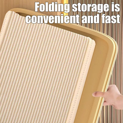 Beige Folding Storage Bin with Lid, 14.17 Inch Box for Shelves and Closets - Image 5