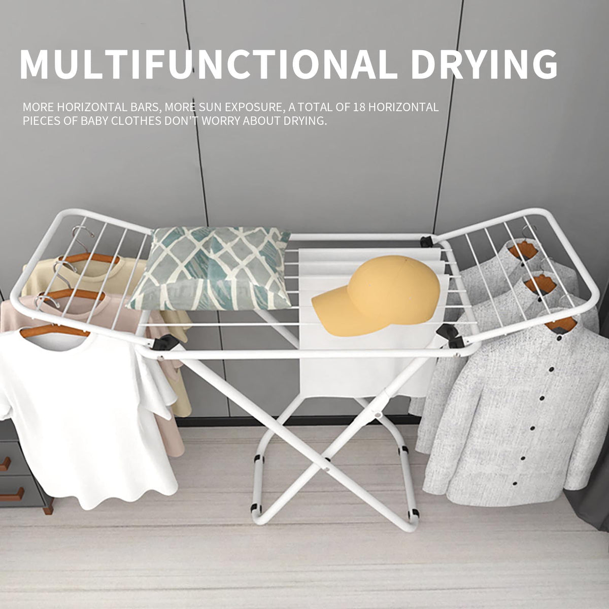 Folding X-Frame Clothes Drying Rack for Indoor and Outdoor Airing - Image 4
