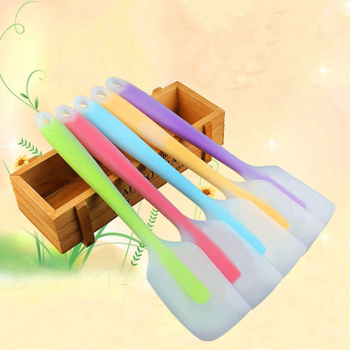 Translucent Silicone Spatula Set, Five Small Flexible Scrapers for Baking - Image 5