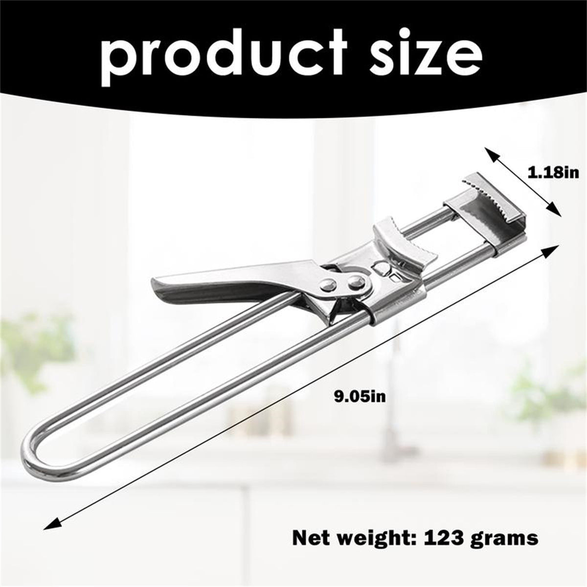 Adjustable Jar and Can Opener in Stainless Steel with Easy-Grip Handle - Image 2