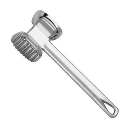 Two-Sided Aluminium Meat Mallet, 22.5 cm Tenderiser and Flattening Hammer