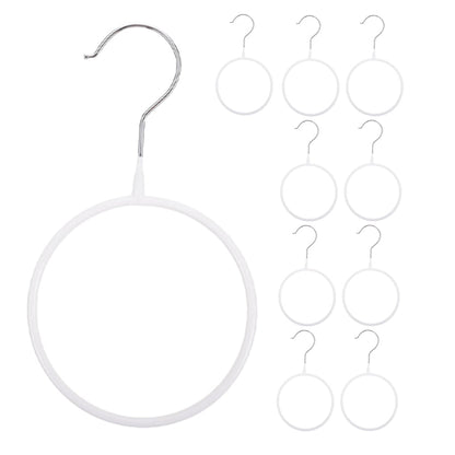 Scarf and Belt Hangers, Ten White Racks for Closet Rods, 9.04 Inch - Image 6