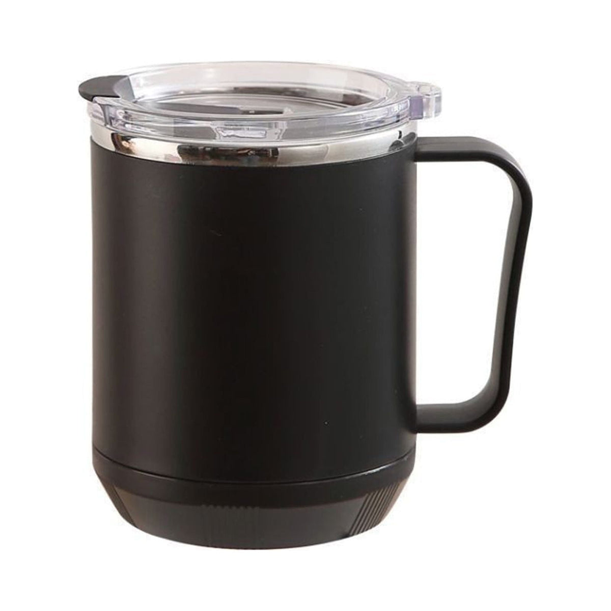 Insulated Camping Mug with Lid and Handle, 460 ml Double-Wall Steel Cup
