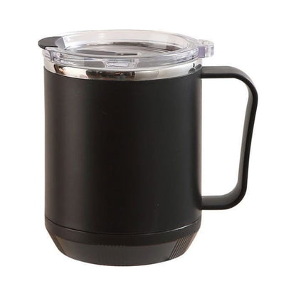 Insulated Camping Mug with Lid and Handle, 460 ml Double-Wall Steel Cup