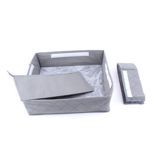 Grid Drawer Organisers for Socks and Underwear, Two Grey Inserts, 30 Slots