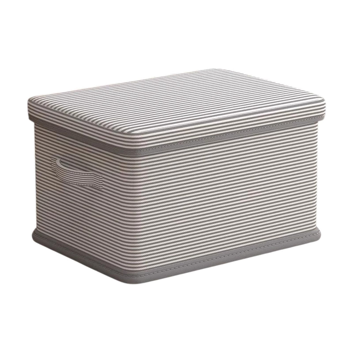 Collapsible Fabric Storage Box with Lid in Grey, 14.17 Inch Closet Bin