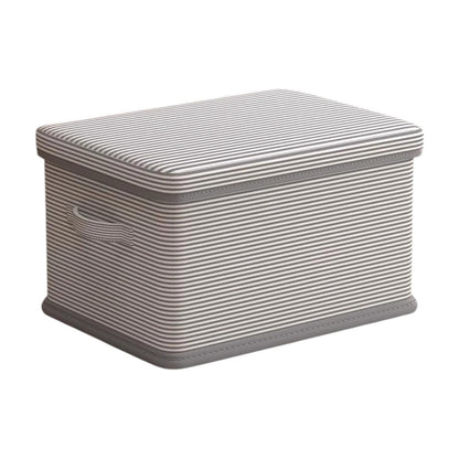 Collapsible Fabric Storage Box with Lid in Grey, 14.17 Inch Closet Bin