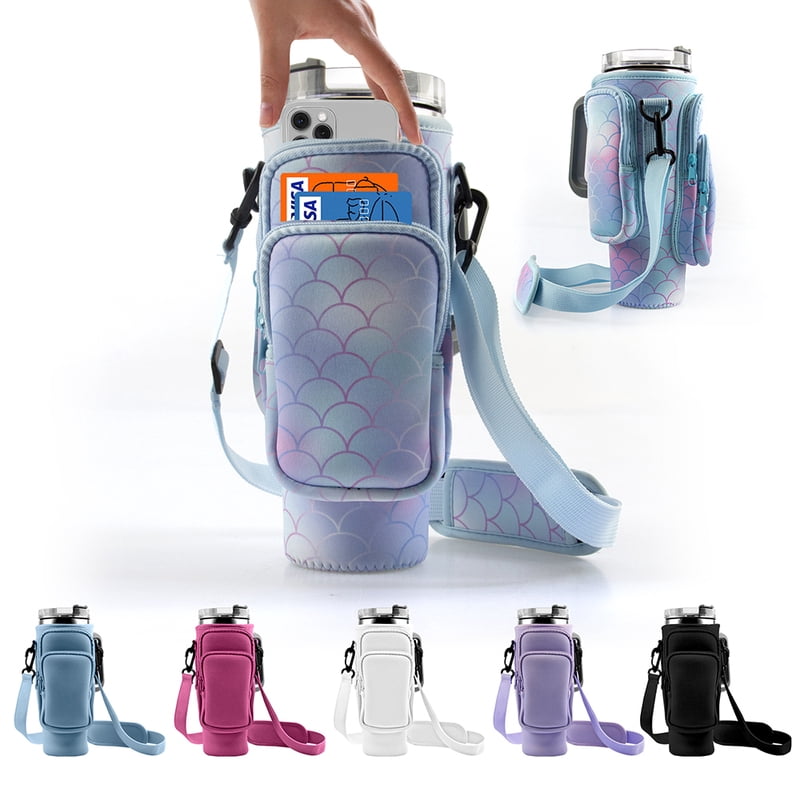 Neoprene Tumbler Sleeve for 30 and 40 Ounce Cups with Strap and Mini Pocket - Image 4