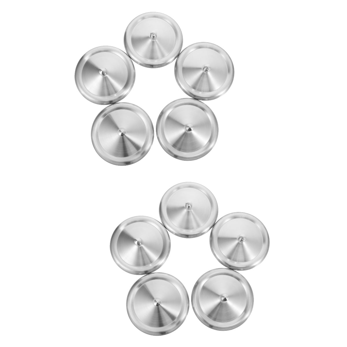Stainless Steel Cup Covers, Ten Round Mug Lids with Lift Handle, 3.73 Inch