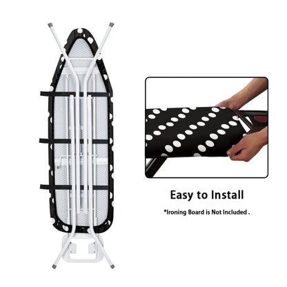 Heat-Reflective Ironing Board Cover in Black Polka Dot with Padded Backing - Image 4