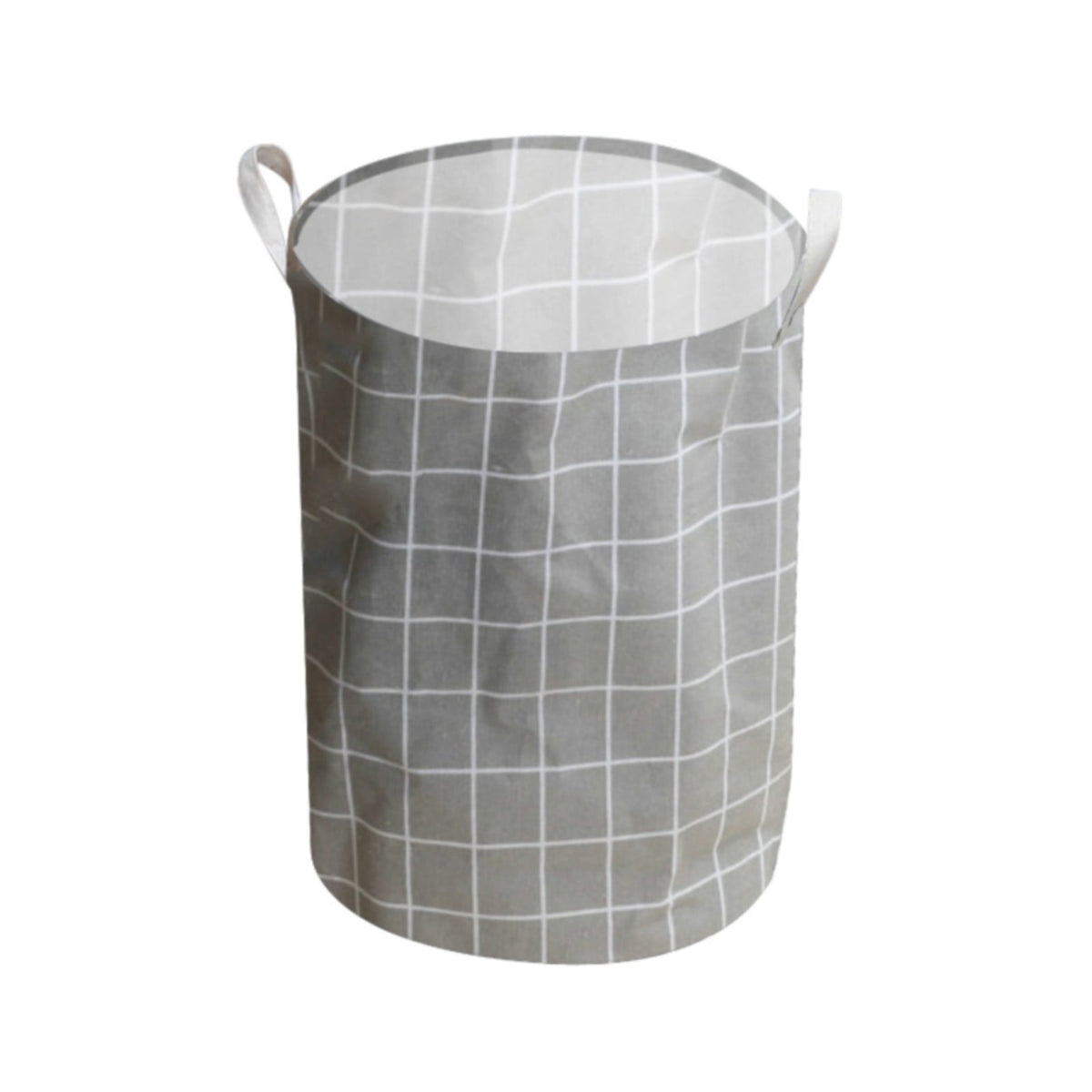 Collapsible Round Laundry Hamper in Canvas, 17.7 by 13.7 Inch with Handles