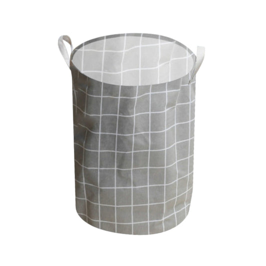 Collapsible Round Laundry Hamper in Canvas, 17.7 by 13.7 Inch with Handles