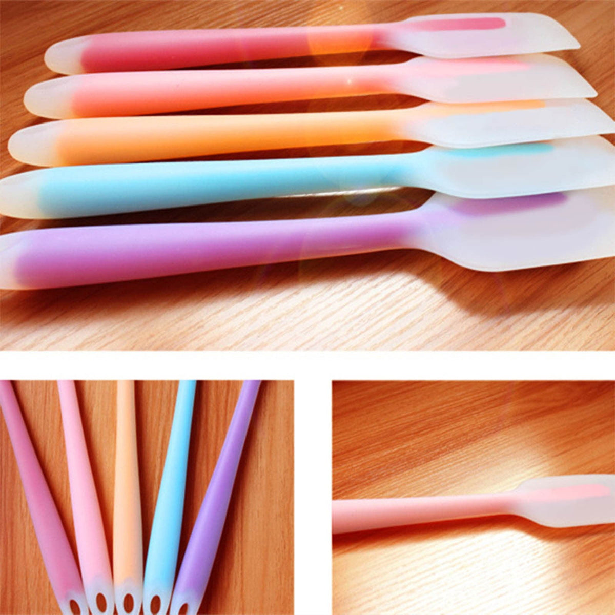 Translucent Silicone Spatula Set, Five Small Flexible Scrapers for Baking - Image 3