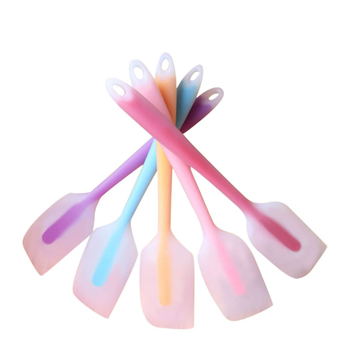 Translucent Silicone Spatula Set, Five Small Flexible Scrapers for Baking