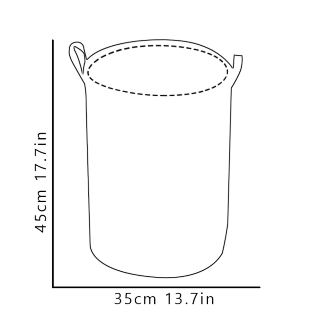 Collapsible Round Laundry Hamper in Canvas, 17.7 by 13.7 Inch with Handles - Image 3