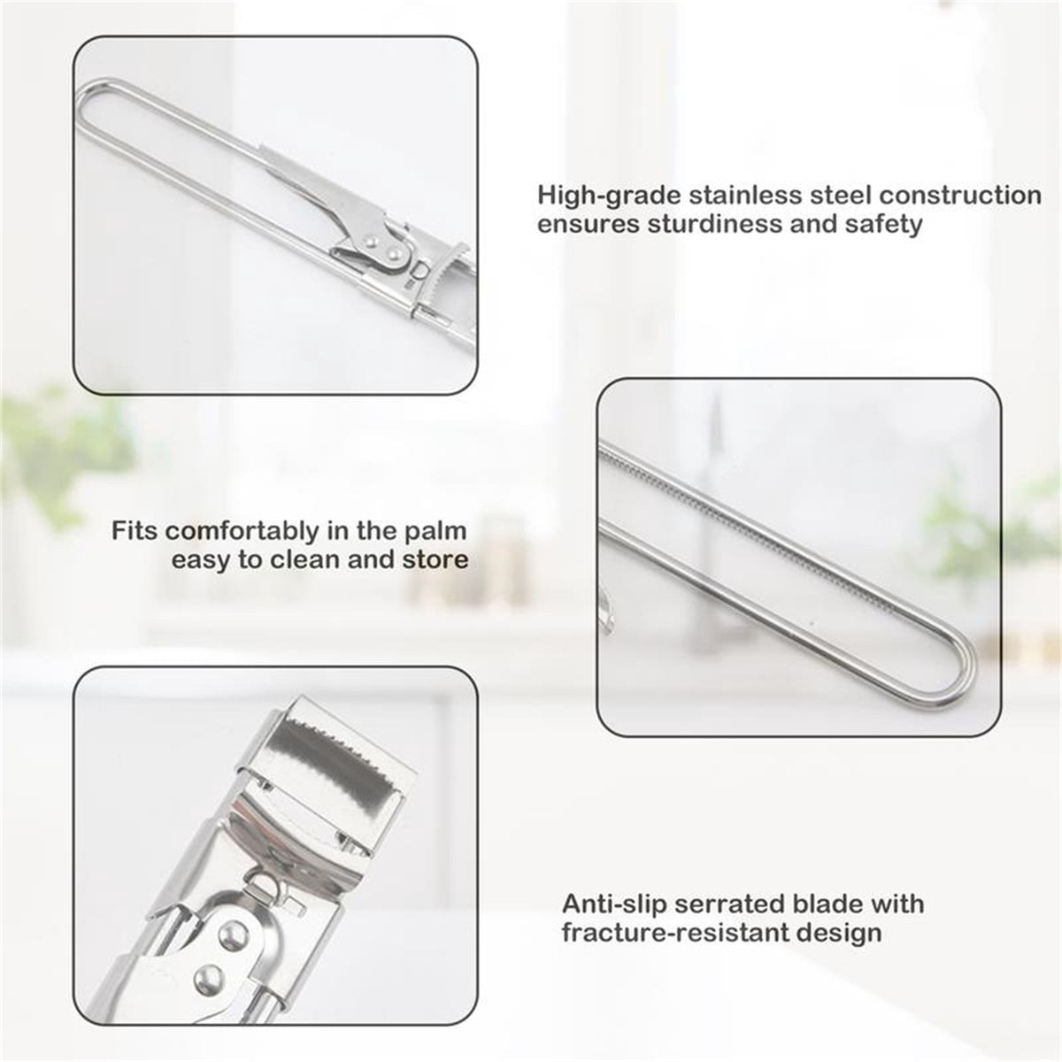 Adjustable Jar and Can Opener in Stainless Steel with Easy-Grip Handle - Image 3