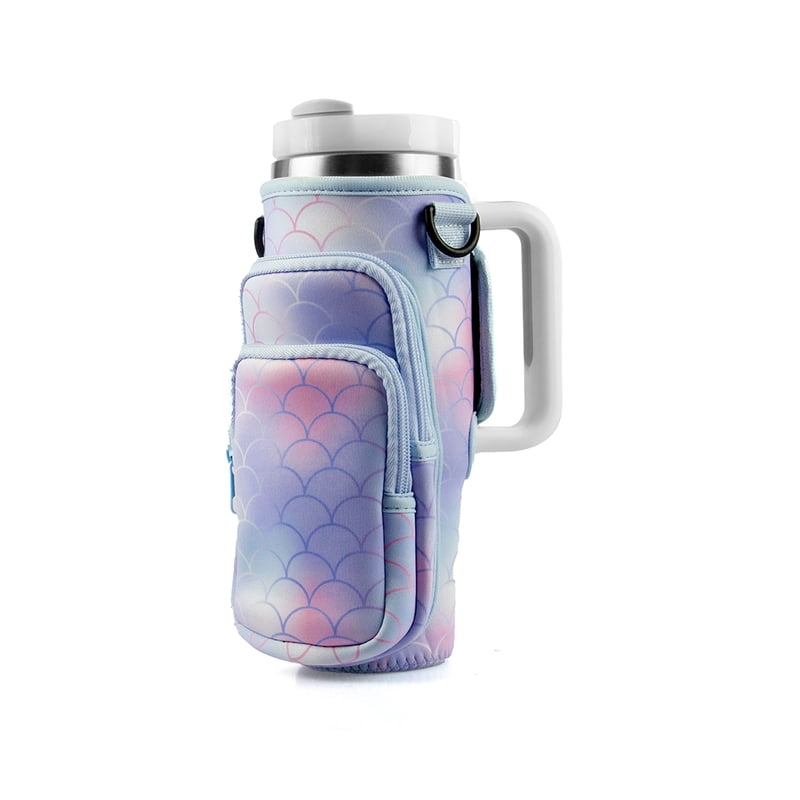Neoprene Tumbler Sleeve for 30 and 40 Ounce Cups with Strap and Mini Pocket
