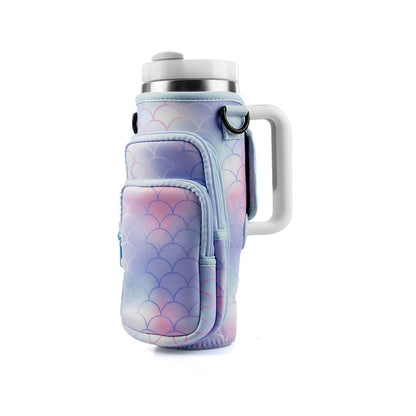 Neoprene Tumbler Sleeve for 30 and 40 Ounce Cups with Strap and Mini Pocket