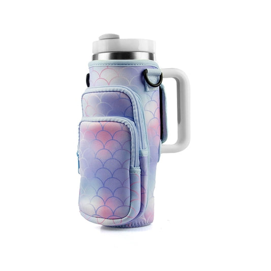 Neoprene Tumbler Sleeve for 30 and 40 Ounce Cups with Strap and Mini Pocket