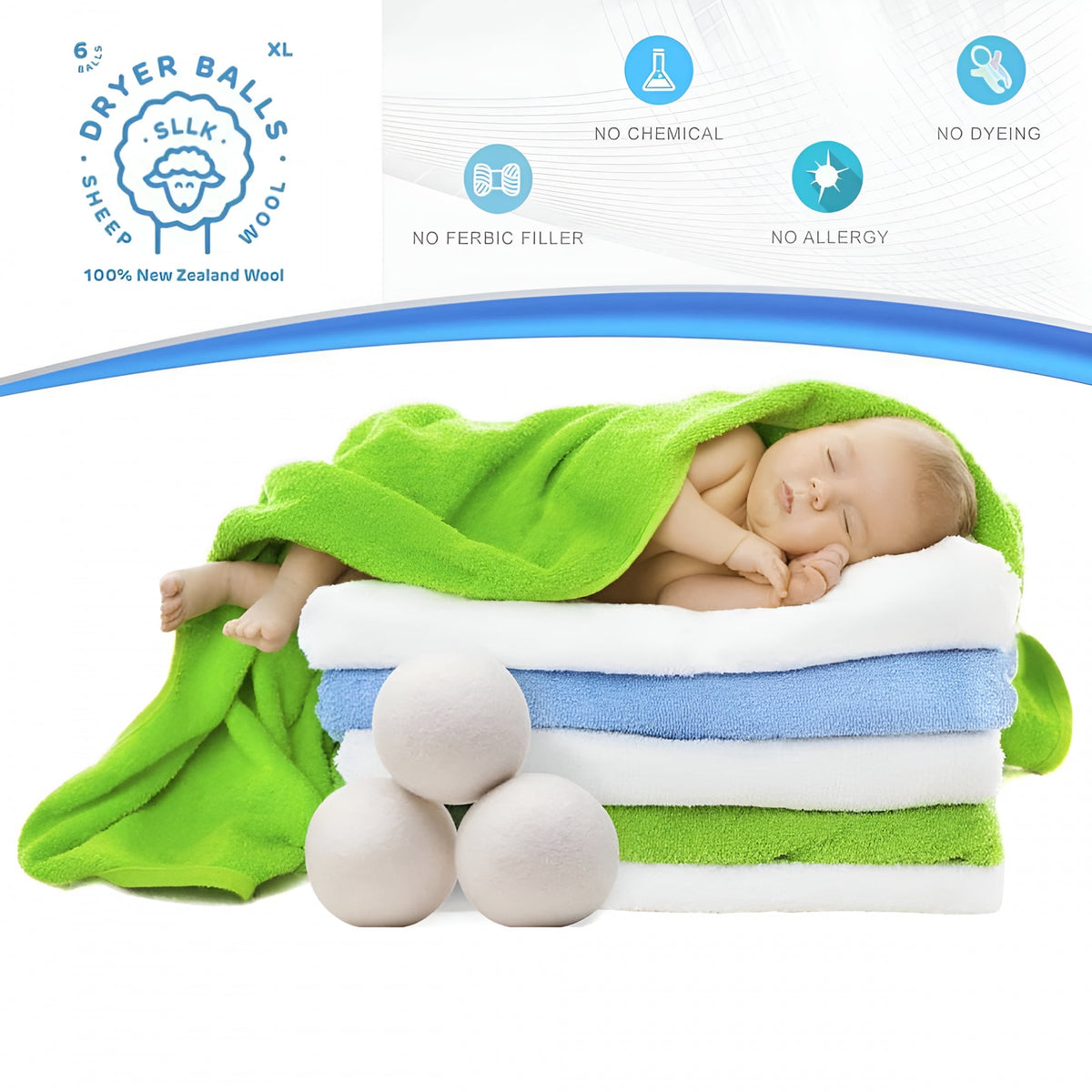 Wool Dryer Balls, Reusable Two-Pack That Softens Laundry Without Liquid - Image 3