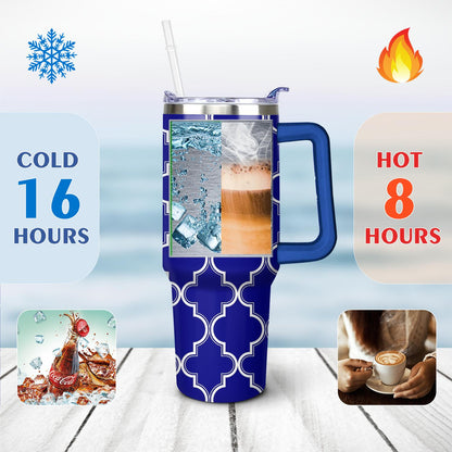 Insulated 40 oz Tumbler with Handle and Straw, Stainless Steel Travel Cup - Image 4