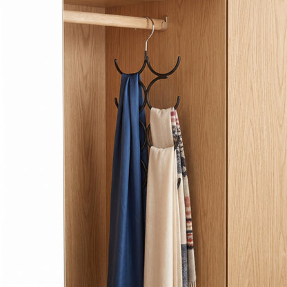 Black Steel Scarf Organiser Rack with Non-Slip Hooks, 16.34 Inch - Image 2