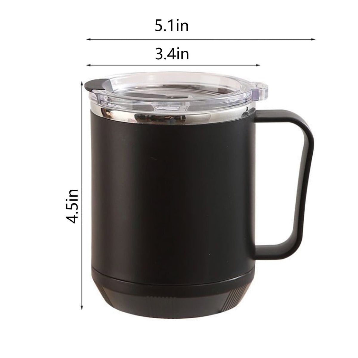 Insulated Camping Mug with Lid and Handle, 460 ml Double-Wall Steel Cup - Image 3
