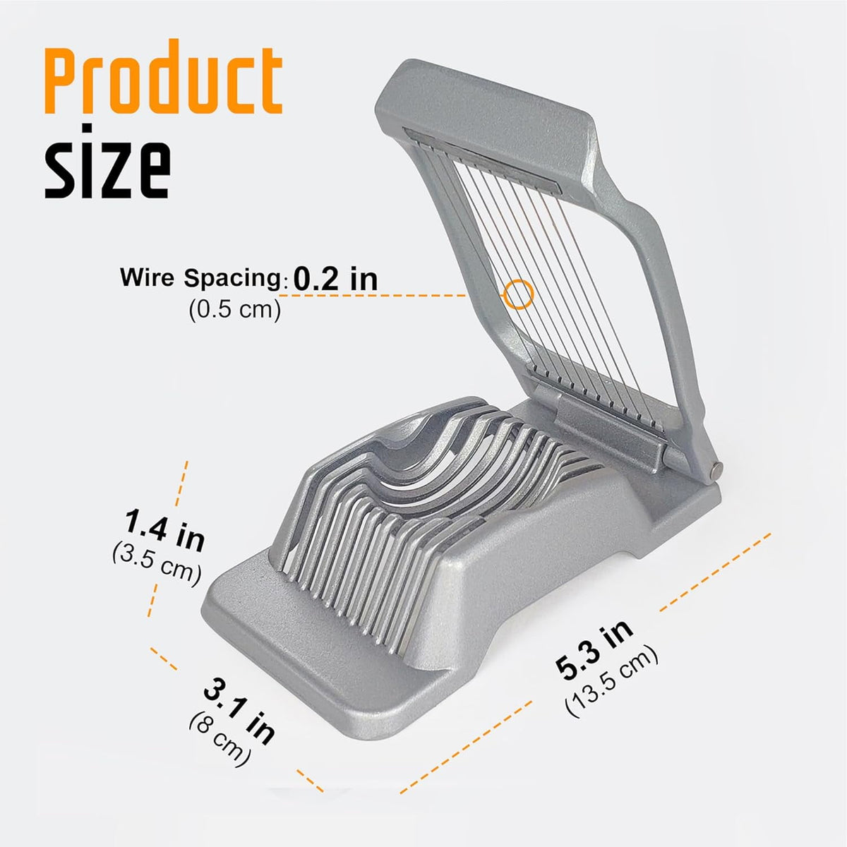 Aluminium Egg Slicer with Ten Steel Wires for Eggs, Cheese and Berries - Image 4
