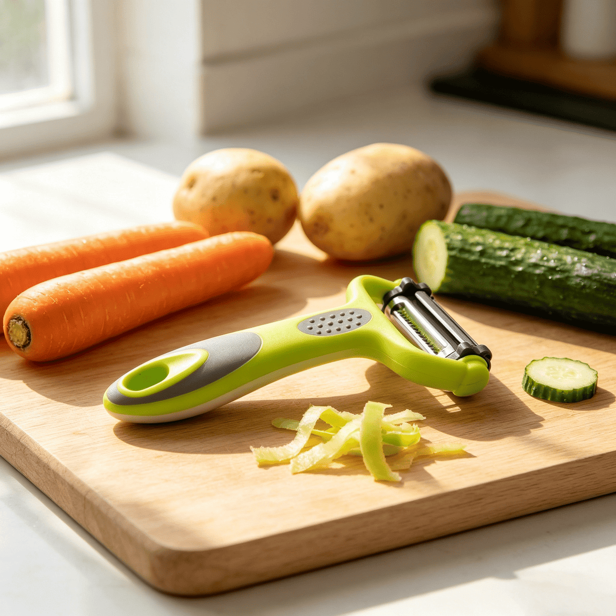 Six-Piece Vegetable Peeler Set with Rotating, Serrated and Straight Blades - Image 3