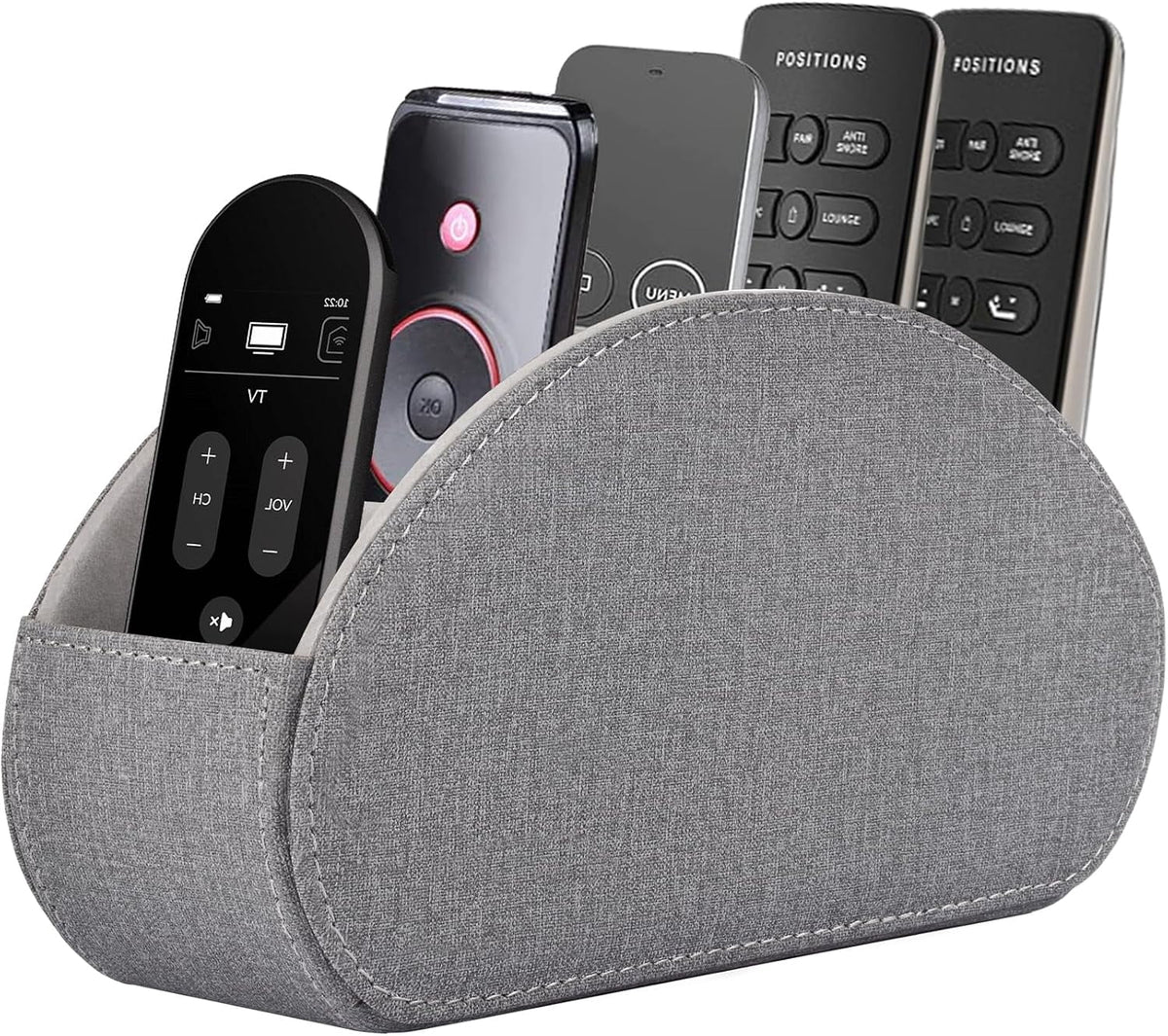 Leather Remote Caddy with Five Compartments, 8.46 Inch Desktop Tray - Image 2