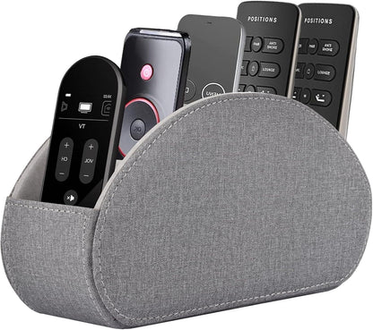 Leather Remote Caddy with Five Compartments, 8.46 Inch Desktop Tray - Image 2