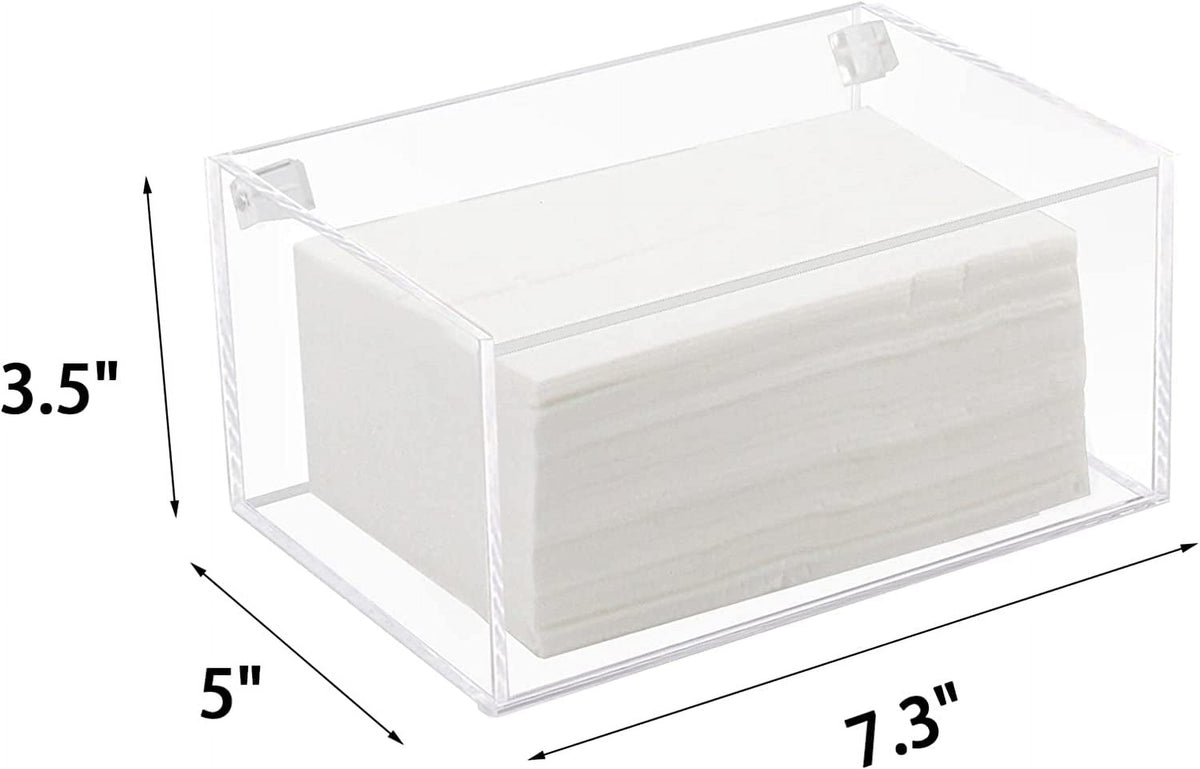 Clear Acrylic Dryer Sheet Box with Hinged Lid and Non-Slip Feet - Image 4