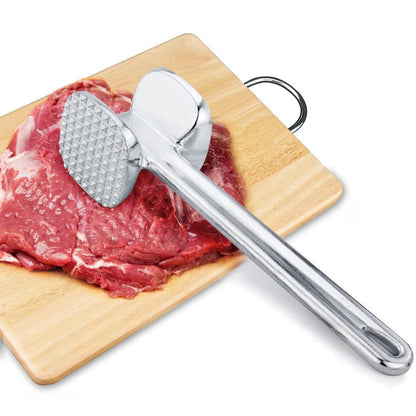 Two-Sided Aluminium Meat Mallet, 22.5 cm Tenderiser and Flattening Hammer - Image 2
