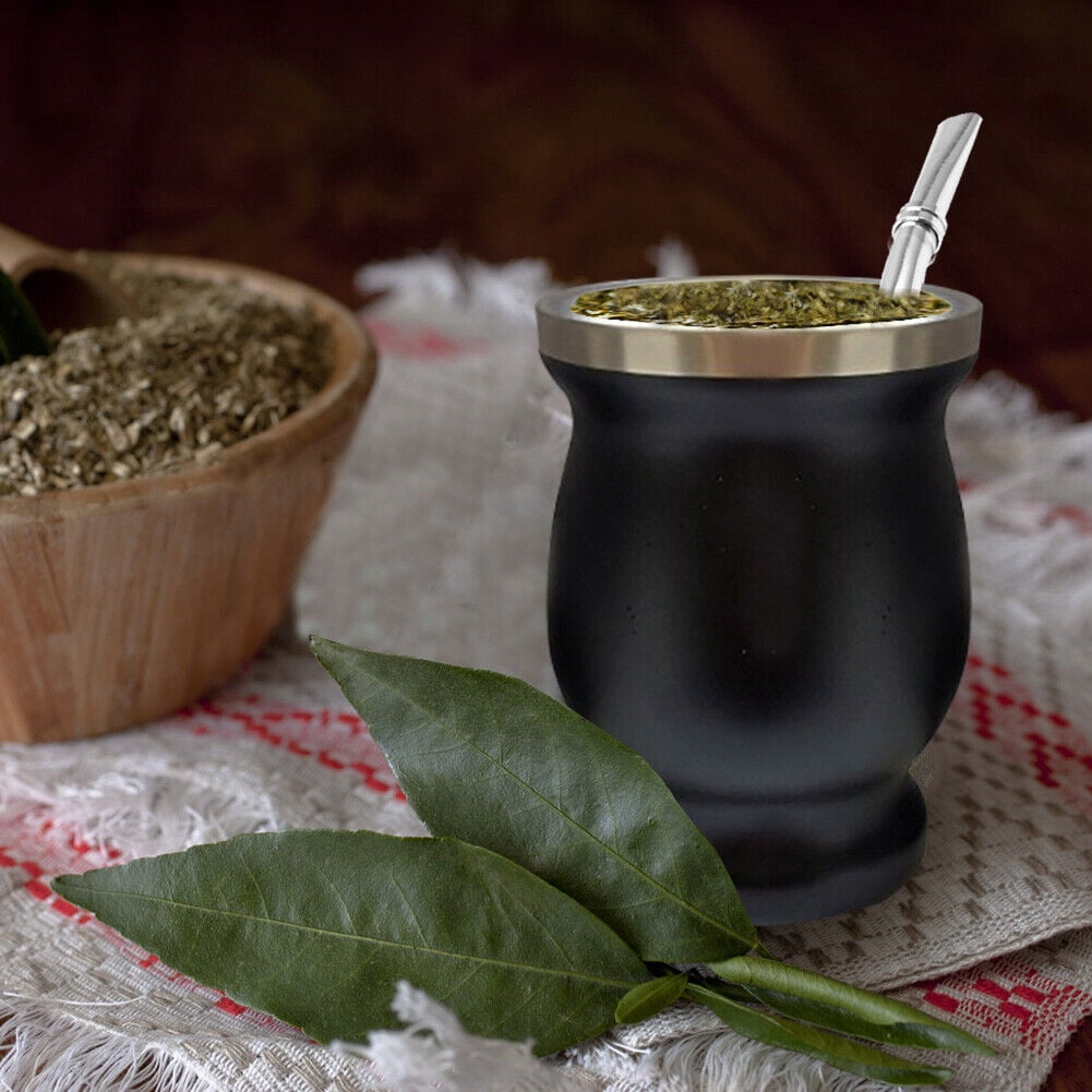 Double-Walled Stainless Steel Mate Cup, 8 oz Gourd Tumbler with Metal Straw - Image 4