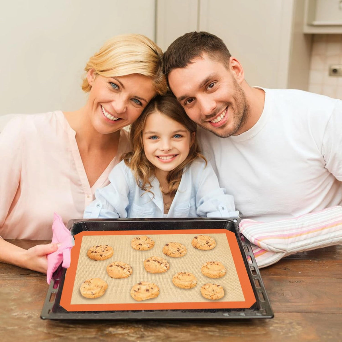 Non-Stick Silicone Baking Mat Set, Three Reusable Sheets for Oven Trays - Image 5