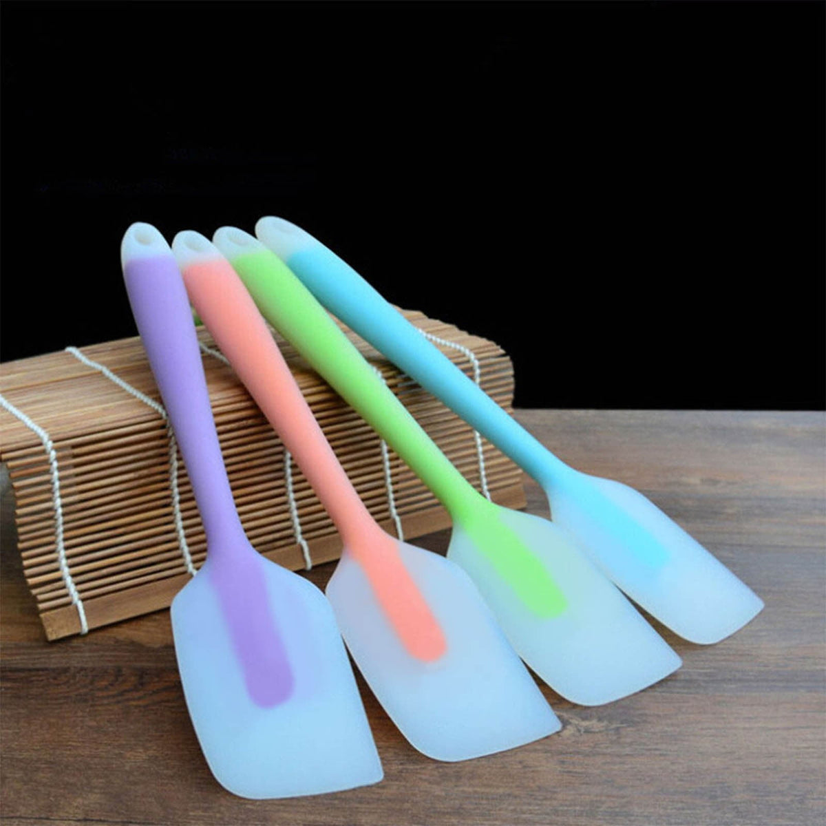 Translucent Silicone Spatula Set, Five Small Flexible Scrapers for Baking - Image 4