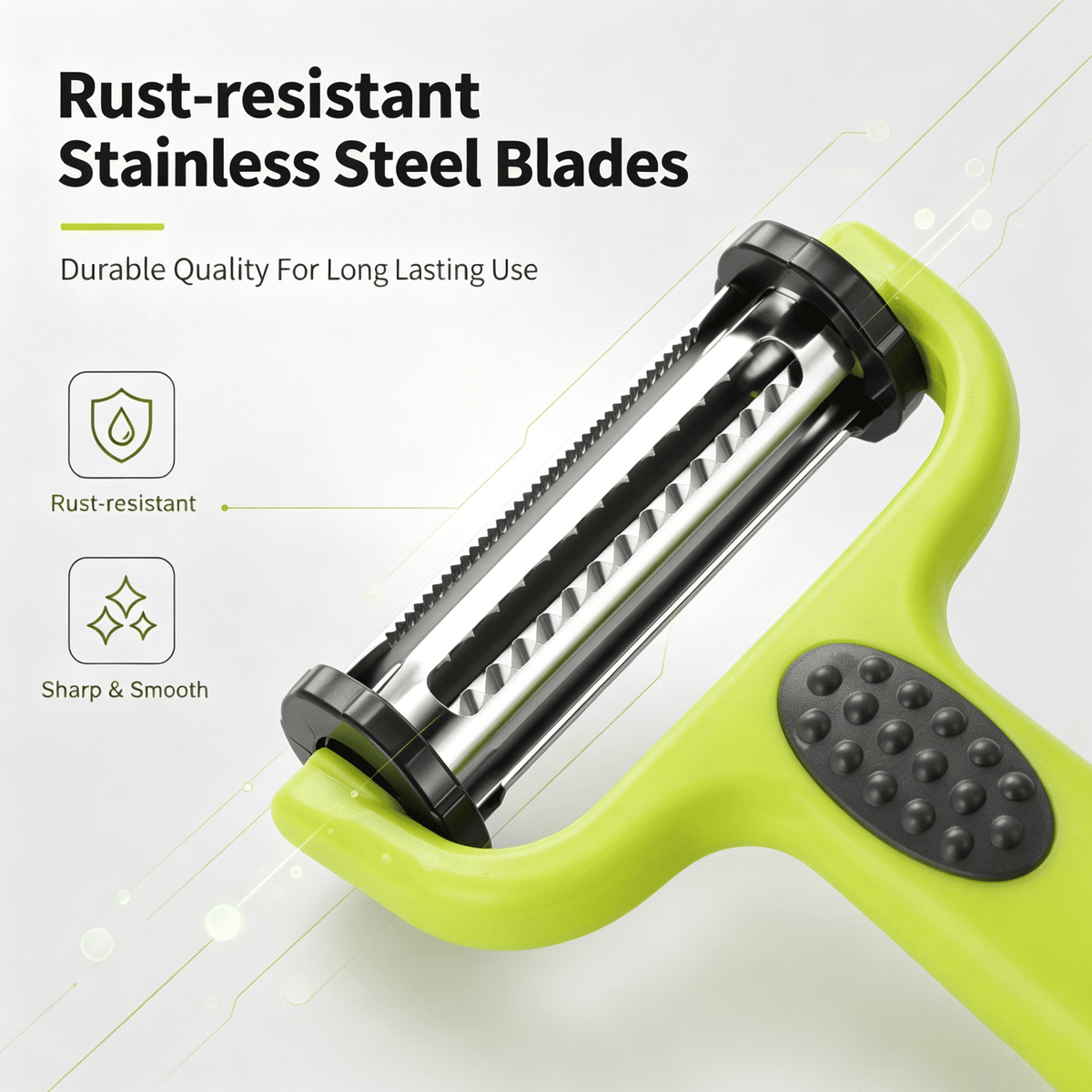 Six-Piece Vegetable Peeler Set with Rotating, Serrated and Straight Blades - Image 6