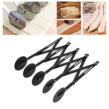 Expandable Five-Wheel Pastry Cutter, 11.4 Inch Stainless Steel Dough Divider - Image 5