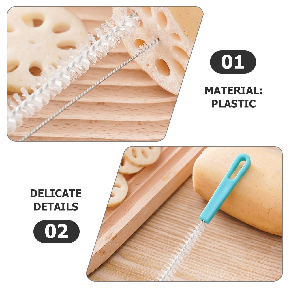 Drinking Straw Cleaning Brushes, Set of Two Narrow Bottle and Lid Brushes - Image 3