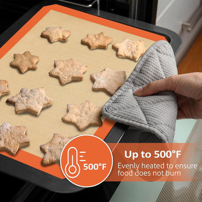 Non-Stick Silicone Baking Mat Set, Three Reusable Sheets for Oven Trays - Image 3