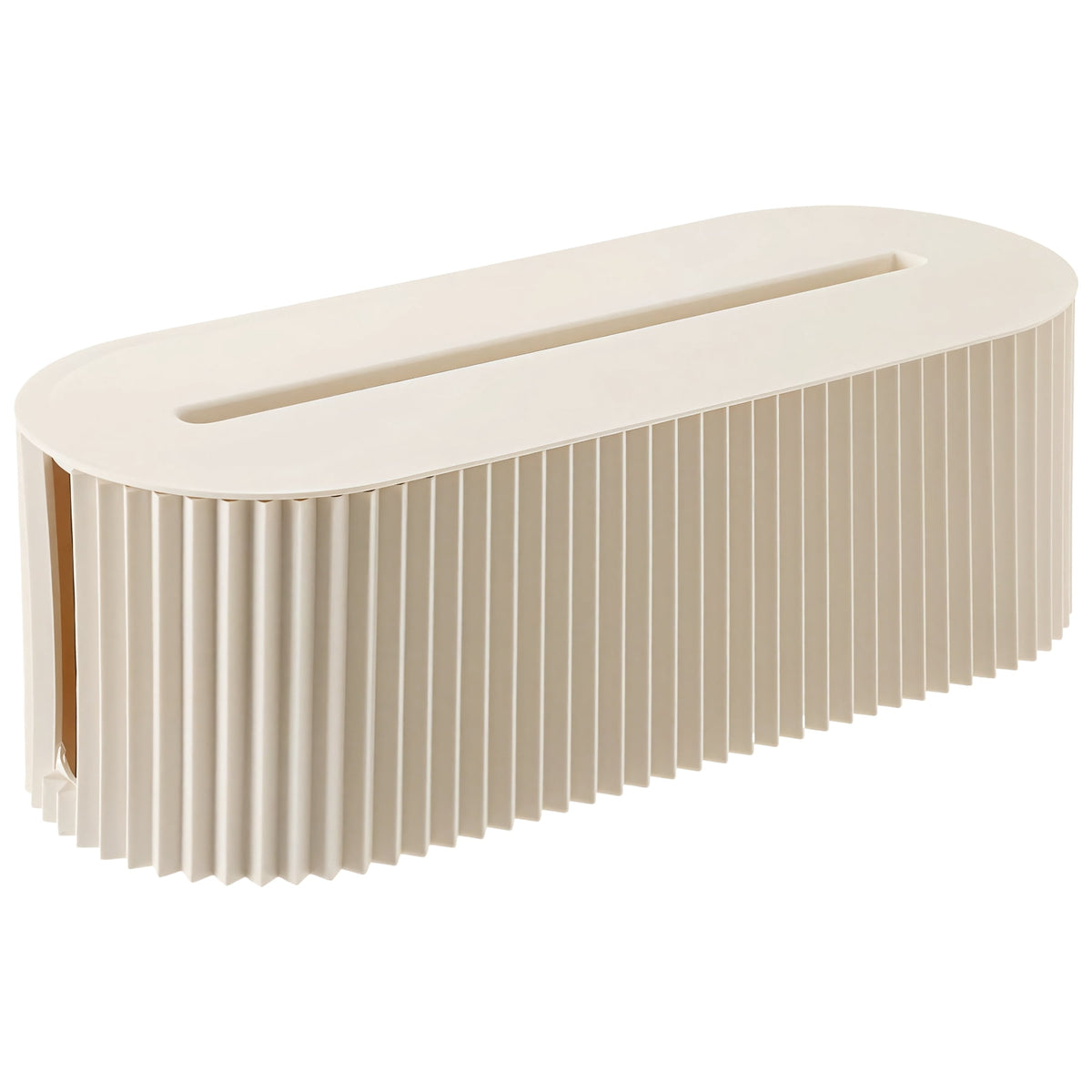 Beige Cord Storage Box for Desks, 12.99 Inch Dustproof Cable Organiser