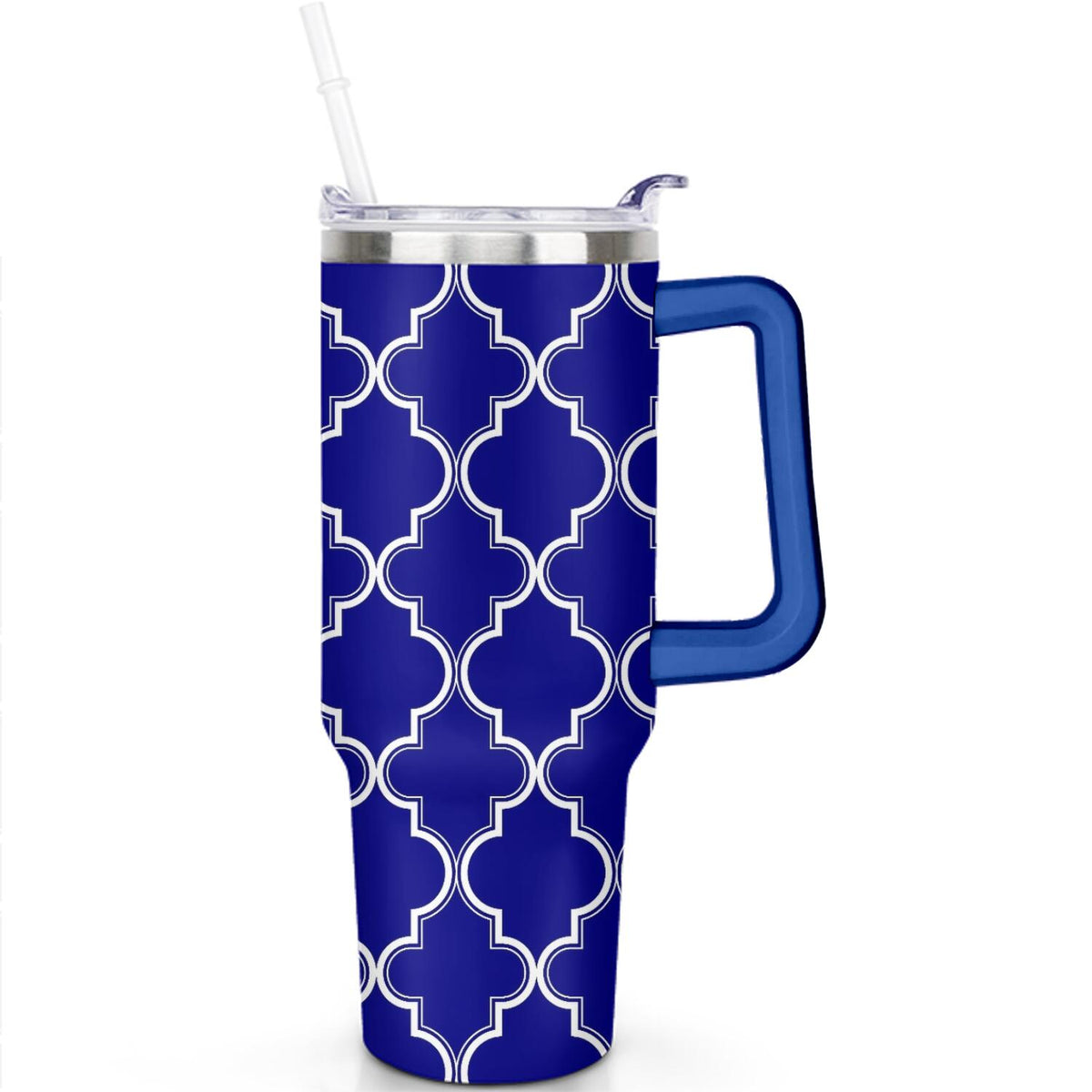 Insulated 40 oz Tumbler with Handle and Straw, Stainless Steel Travel Cup