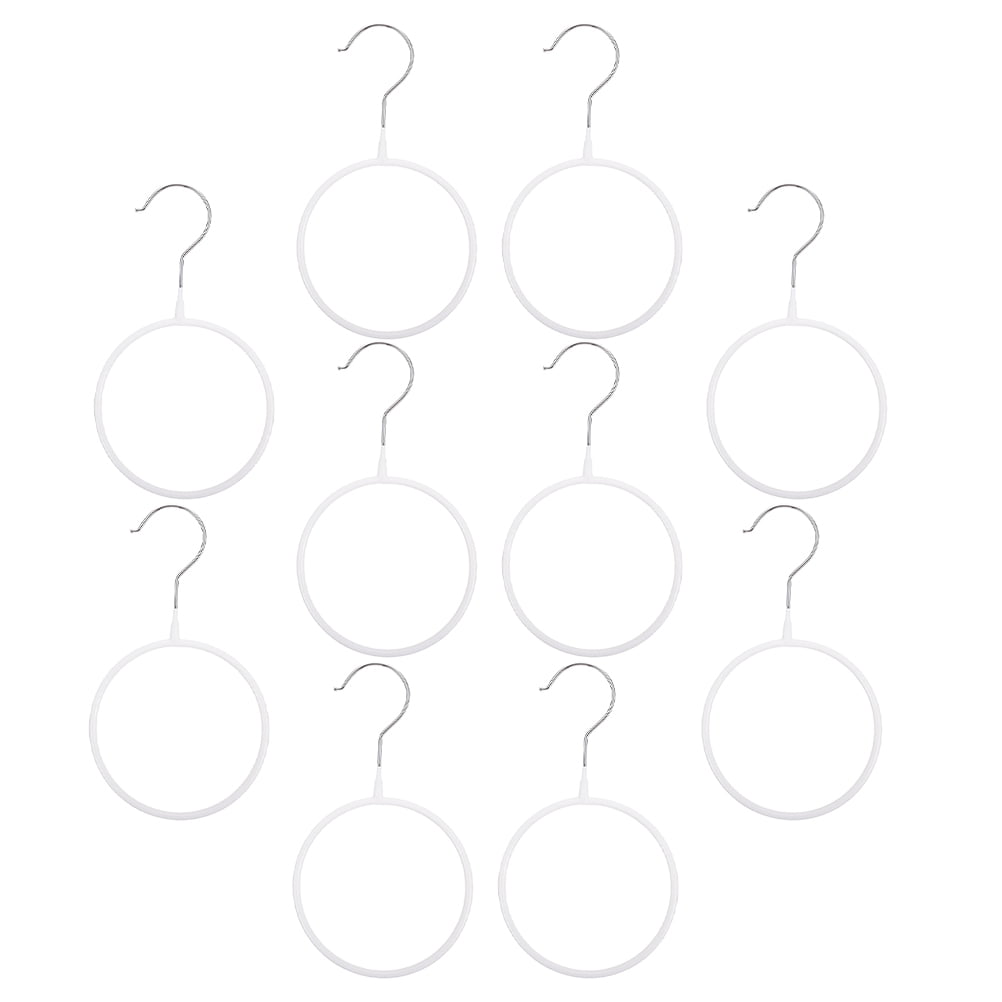Scarf and Belt Hangers, Ten White Racks for Closet Rods, 9.04 Inch