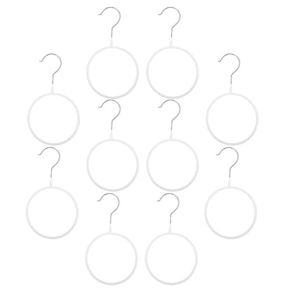 Scarf and Belt Hangers, Ten White Racks for Closet Rods, 9.04 Inch