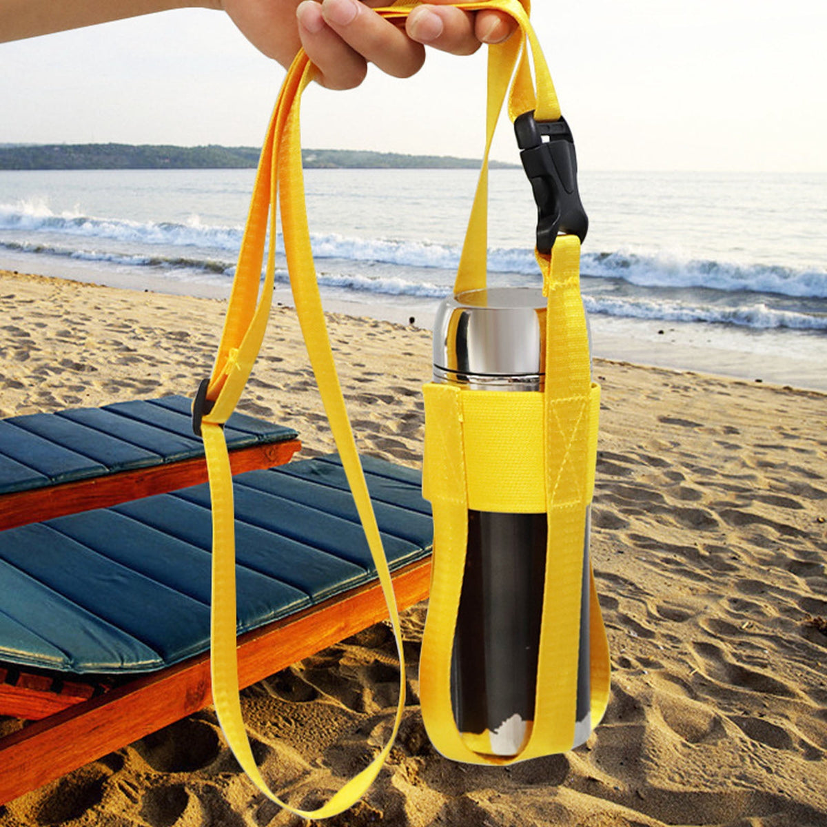 Adjustable Bottle Sling Strap for 12 to 32 Ounce Flasks, Crossbody Carrier - Image 5