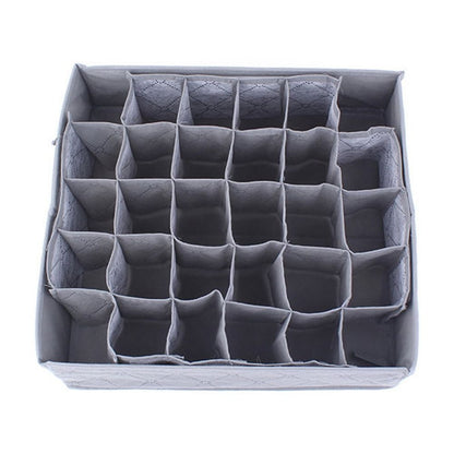 Grid Drawer Organisers for Socks and Underwear, Two Grey Inserts, 30 Slots - Image 3